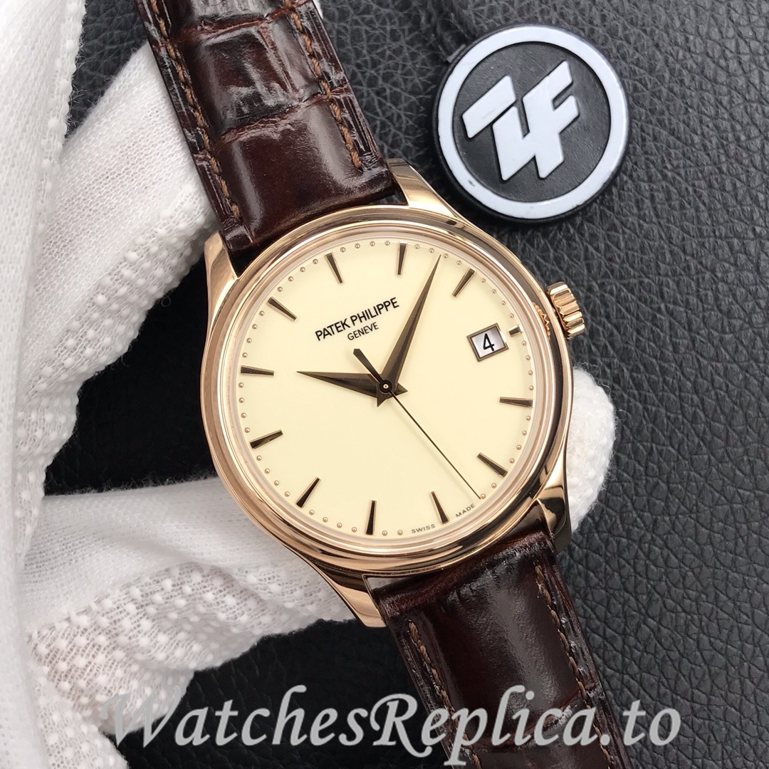 Patek Philippe Replica Calatrava 5227 Leather strap 39MM - WatchesReplica.is