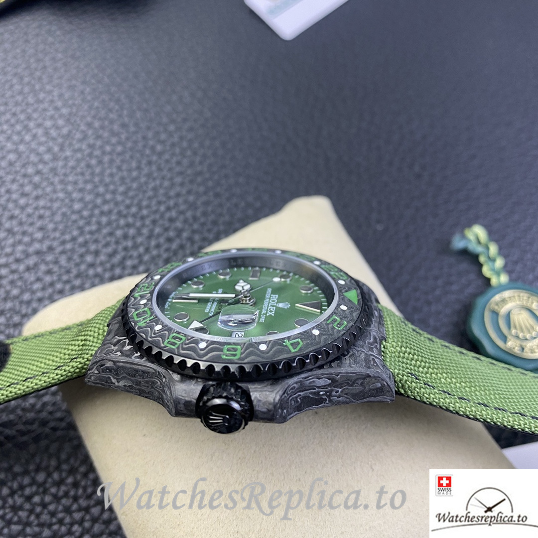Swiss Rolex GMT Master Electro Carbon Carbon fiber strap 40MM - WatchesReplica.is