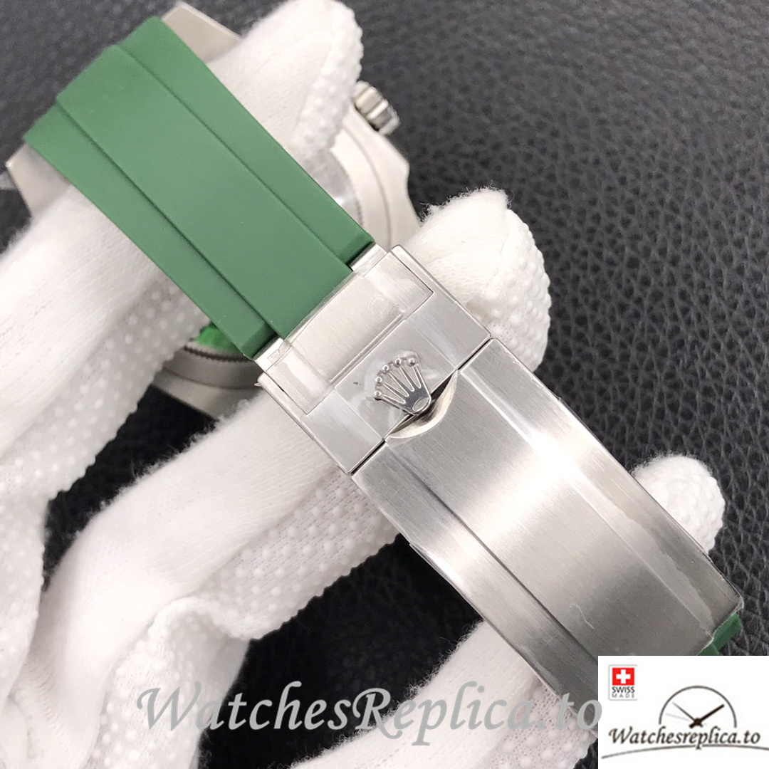 Swiss Rolex Submariner Replica Green Rubber strap 40MM Green Dial Hulk - WatchesReplica.is