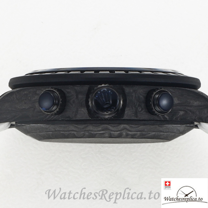 Swiss Rolex Daytona Replica White Rubber strap 40MM Black Dial - WatchesReplica.is