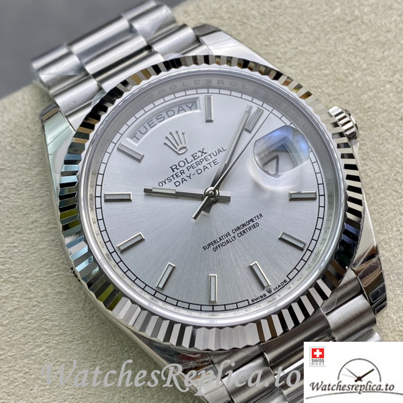 Swiss Rolex Day Date Replica 228239 Stainless steel strap 40MM - WatchesReplica.is