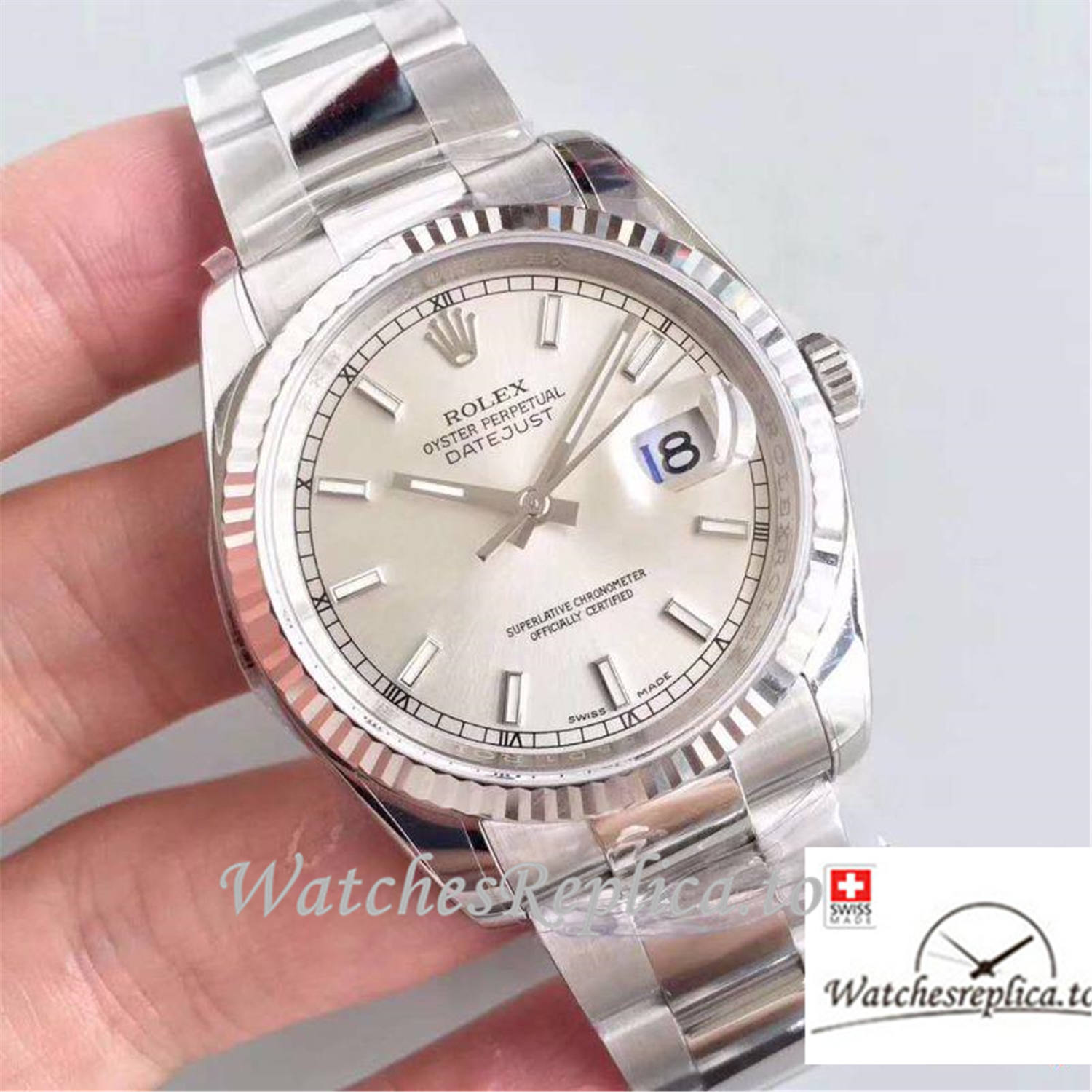 Swiss Rolex Datejust Replica 126334 002 Silver Dial 36MM - WatchesReplica.is