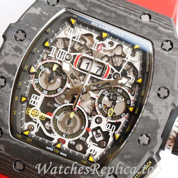 Richard Mille Replica RM011 Rubber strap 50MM - WatchesReplica.is