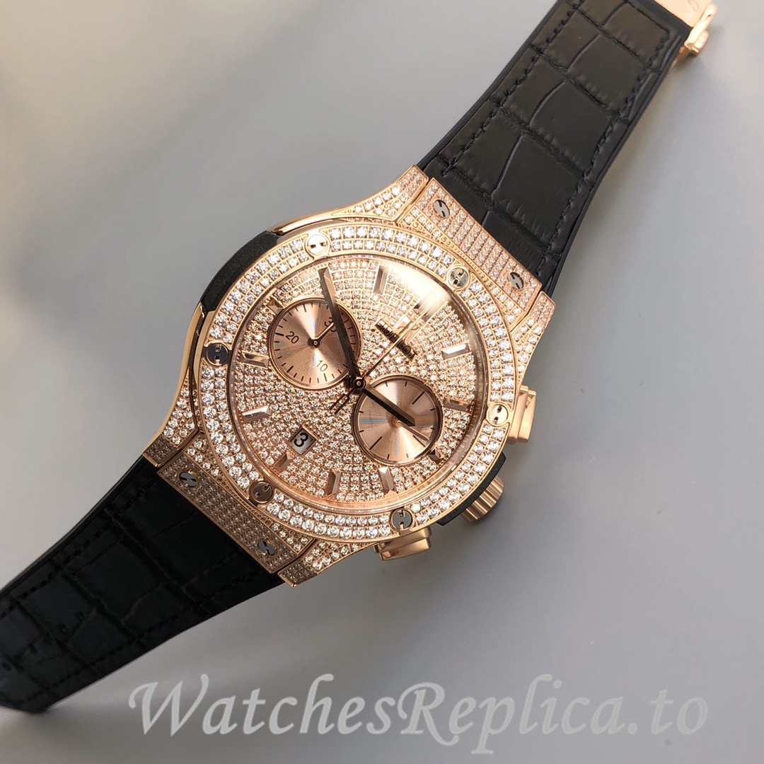 Hublot Replica Classic Fusion Gypsophila Chronograph Rubber strap 45MM - WatchesReplica.is