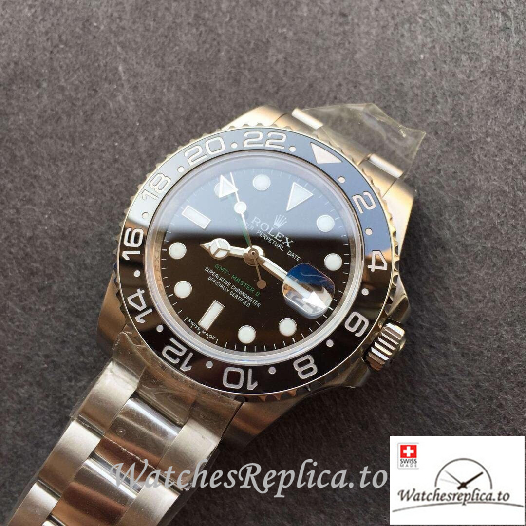Swiss Rolex GMT-Master Replica 116710LN Stainless steel strap 40MM - WatchesReplica.is