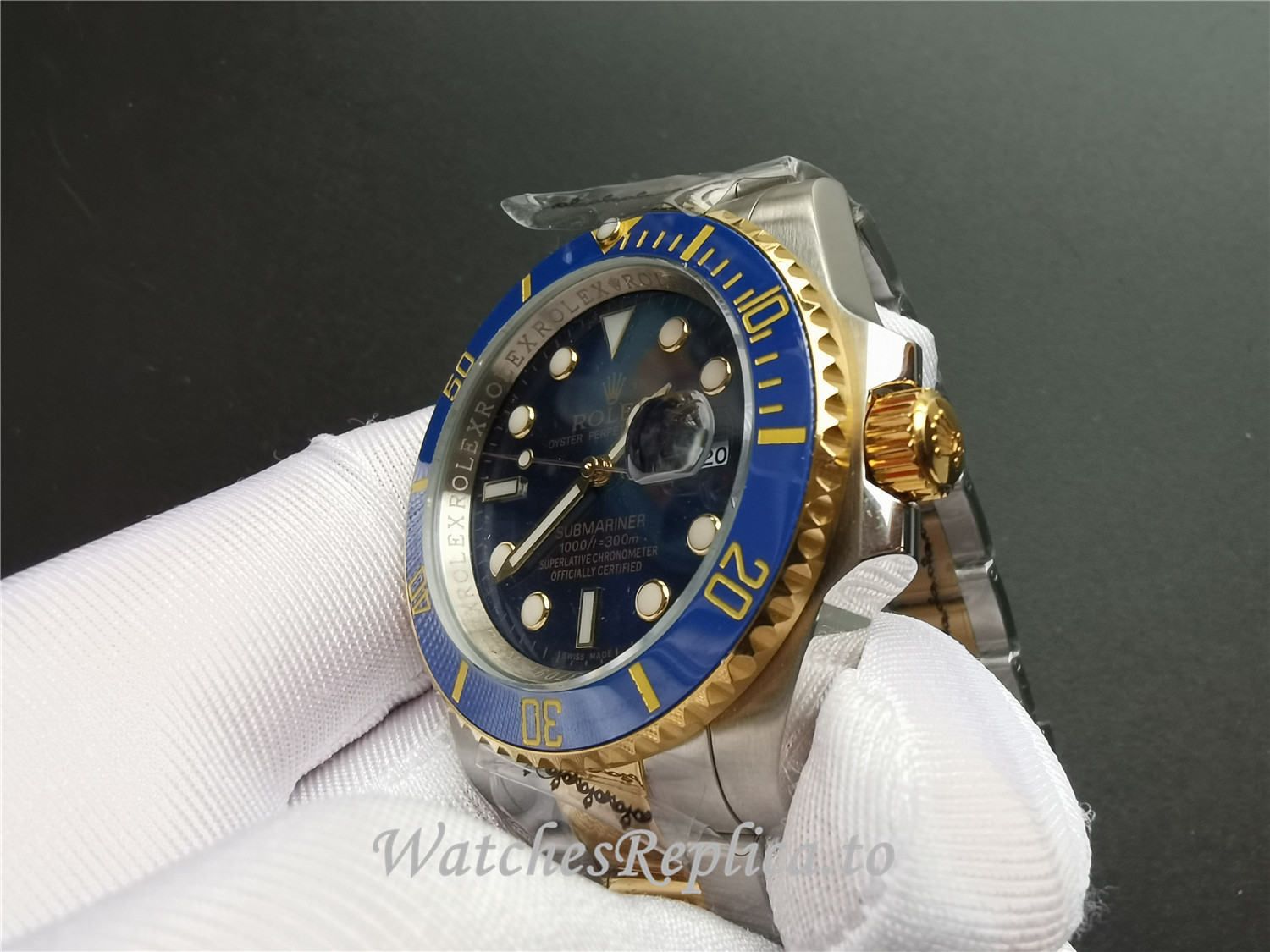Swiss Rolex Submariner Date Replica 116613LB Blue Bezel 40MM - WatchesReplica.is