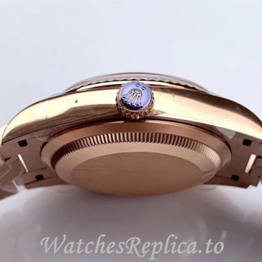 Swiss Rolex Day Date Replica 128235 Rose Gold strap 36MM - WatchesReplica.is