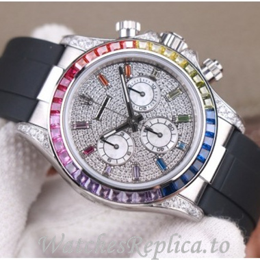 Swiss Rolex Daytona Replica 116598RBOW Rubber strap 40MM - WatchesReplica.is