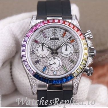 Swiss Rolex Daytona Replica 116598RBOW Rubber strap 40MM - WatchesReplica.is