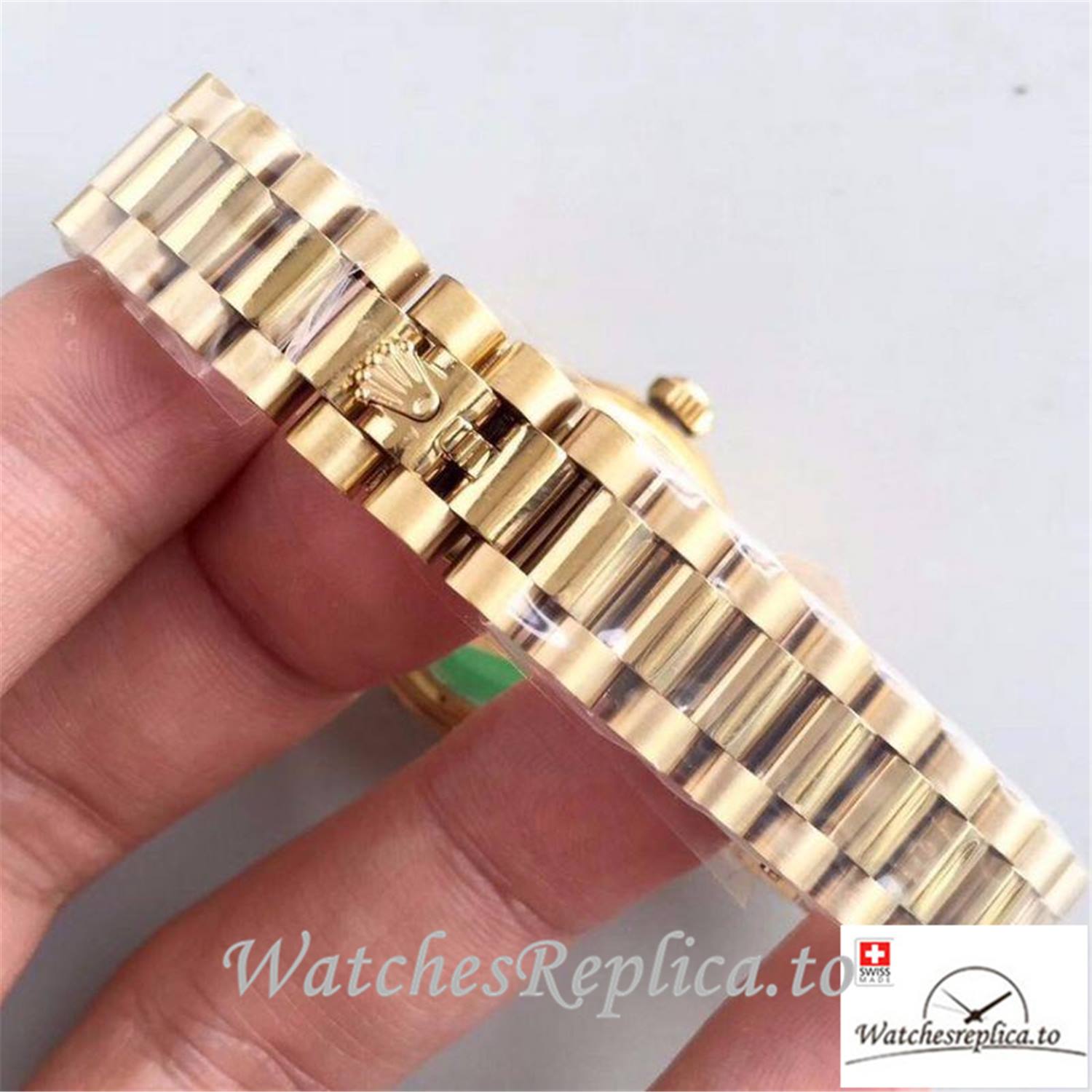 Swiss Rolex Datejust Replica 279138 Yellow Gold Dial 28MM - WatchesReplica.is