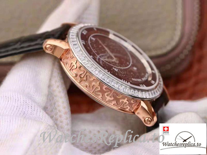 Swiss Patek Philippe Grand Complications Sky Moon Celestial Replica 5102PR Black Strap 43MM - WatchesReplica.is