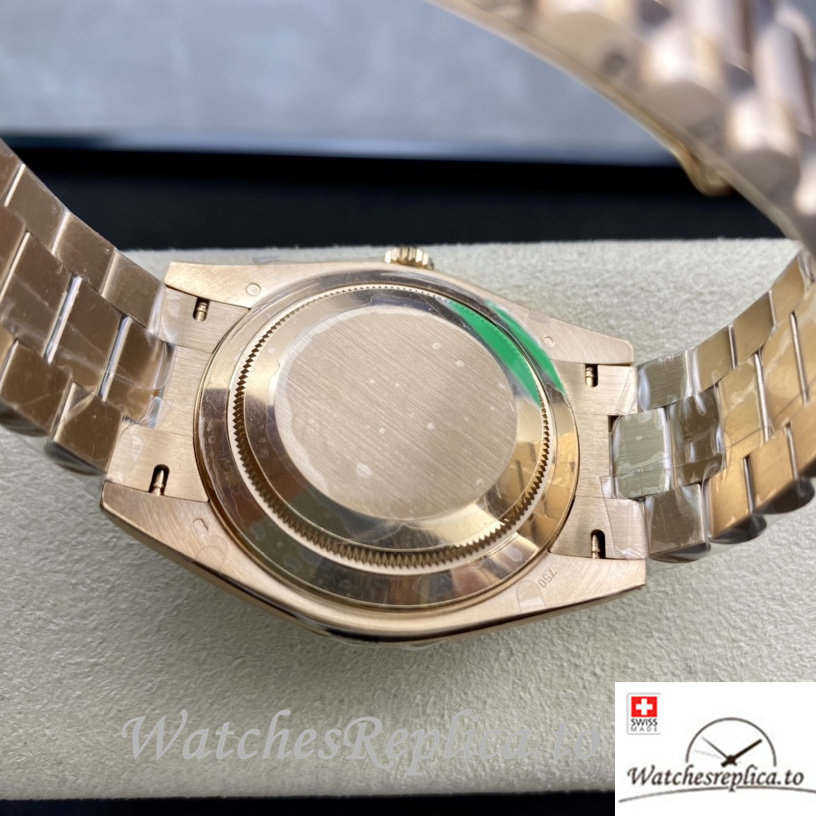 Swiss Rolex Day Date Replica 228235 Rose Gold strap 40MM - WatchesReplica.is