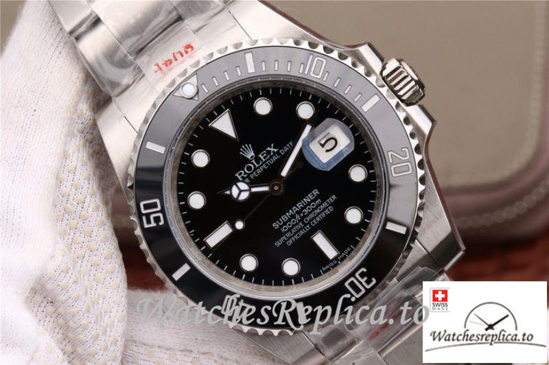 Swiss Rolex Submariner Replica 114060 Silver Strap 40MM - WatchesReplica.is