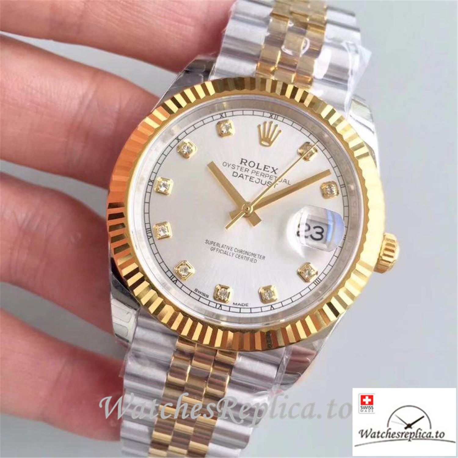 Swiss Rolex Datejust Replica 116333-008 Silver Dial 41MM - WatchesReplica.is