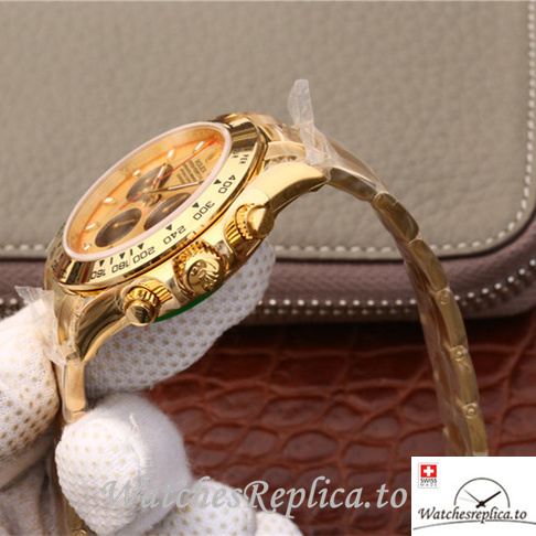 Swiss Rolex Daytona 116508 Yellow Gold strap 40MM - WatchesReplica.is