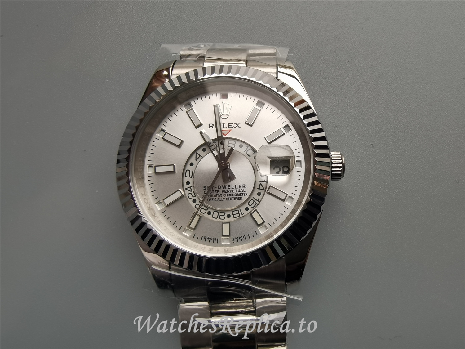 Fake Rolex Sky Dweller 326934 White Dial - WatchesReplica.is