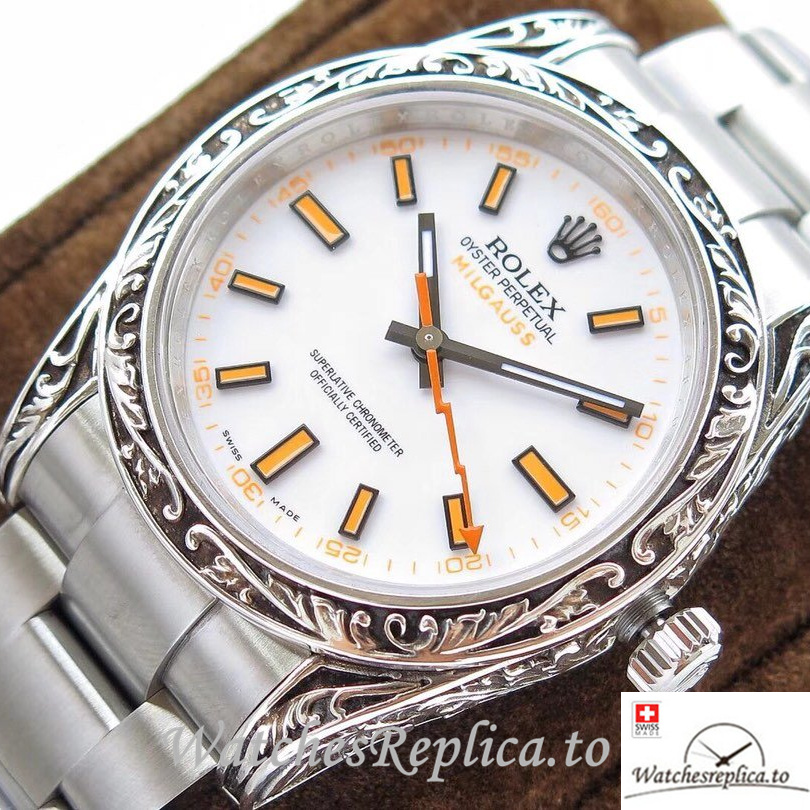 Swiss Rolex Milgauss Replica 116400GV Stainless steel strap 40MM - WatchesReplica.is