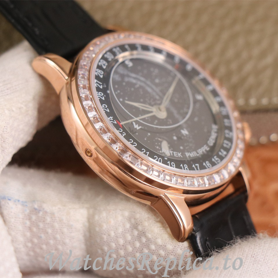 Patek Philippe Replica Complications 6104 Leather strap 44MM - WatchesReplica.is