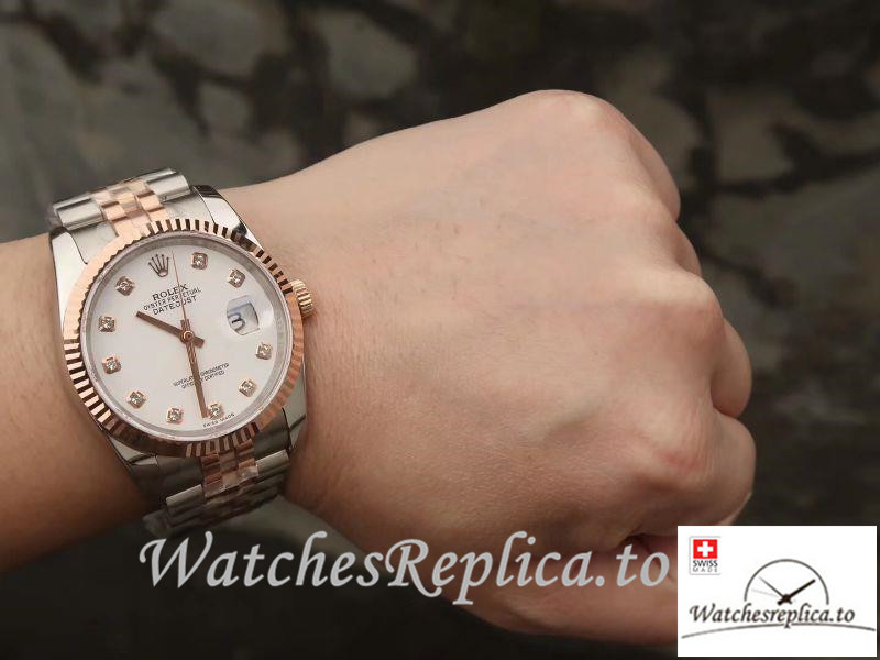 Swiss rolex Datejust Replica 69173 Rose gold Bezel 36MM - WatchesReplica.is