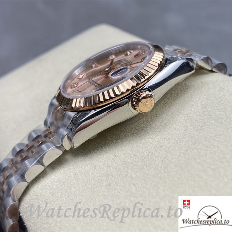 Swiss Rolex Datejust Replica Stainless steel strap 31MM Diamonds Marks - WatchesReplica.is