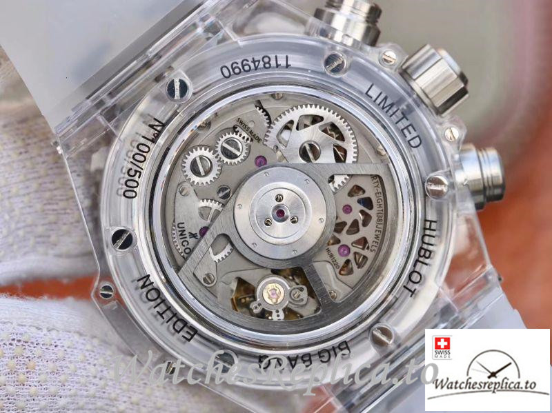 Swiss Hublot Big Bang Unico Replica 411.JX.4802.RT White Transparent Strap 45MM - WatchesReplica.is