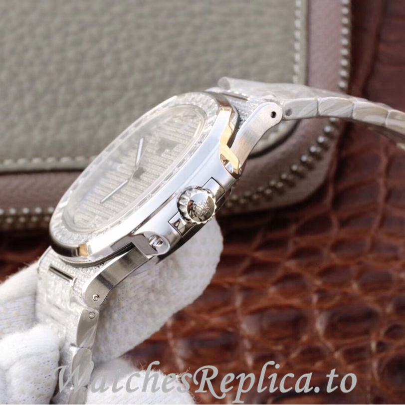 Patek Philippe Replica Nautilus 5719 White Gold strap 40MM - WatchesReplica.is