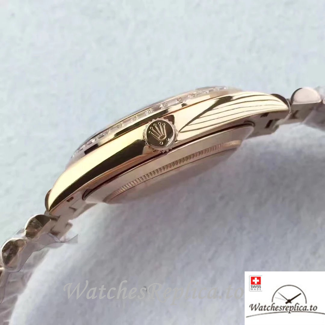 Swiss Rolex Day-Date Replica 228345 Rose Gold strap 40MM - WatchesReplica.is