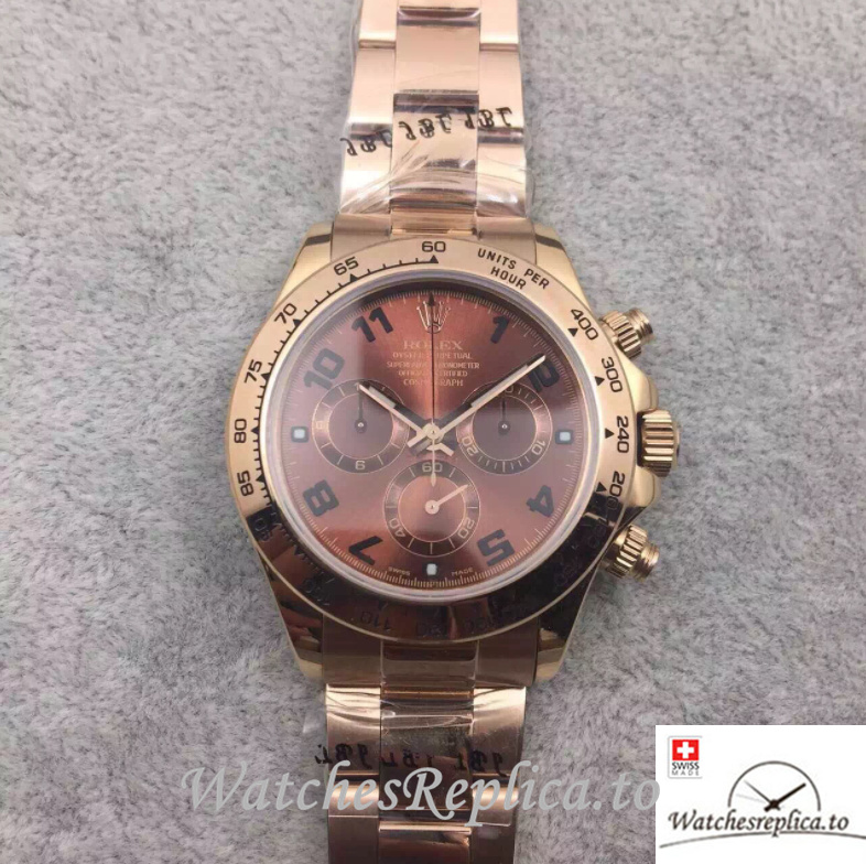 Swiss Rolex Daytona Replica 116505LN Yellow Gold strap 40MM - WatchesReplica.is