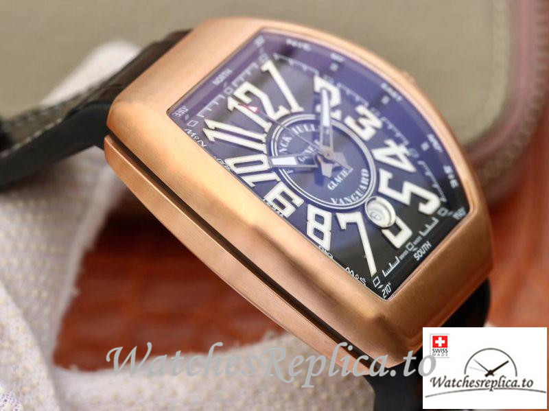 Swiss Franck Muller Vanguard Replica V45-02 Black Strap 45MM - WatchesReplica.is