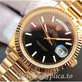 Swiss Rolex Day Date Replica 228238 Yellow Gold strap 40MM - WatchesReplica.is