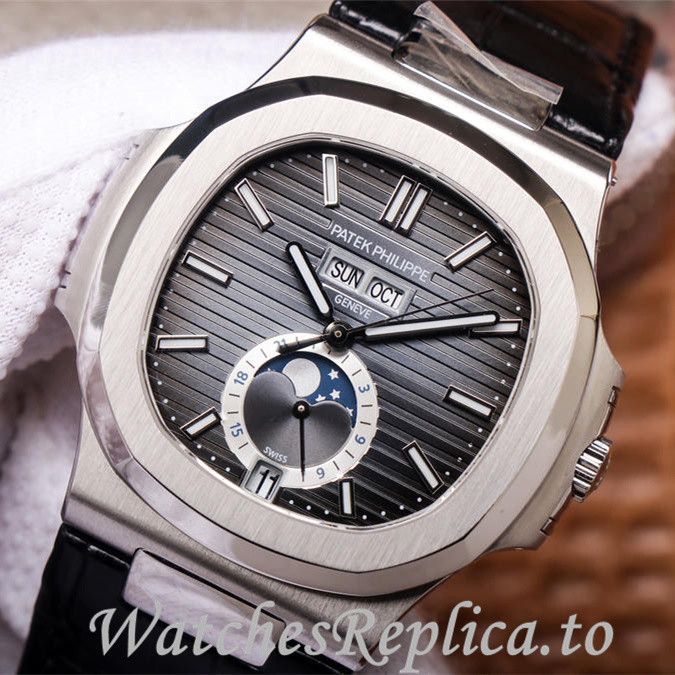 Patek Philippe Replica Nautilus 5726 Leather strap 40.5MM - WatchesReplica.is
