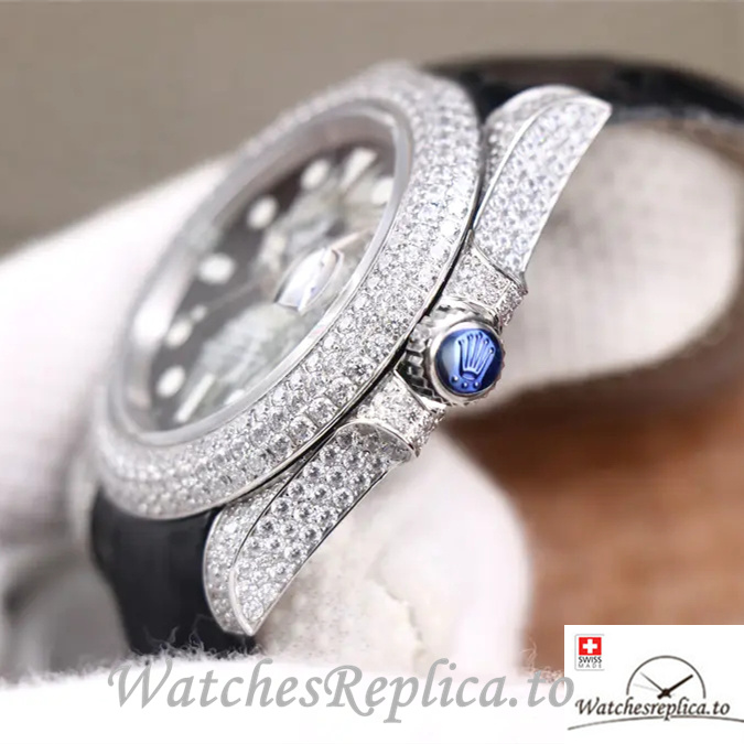 Swiss Rolex Submariner Replica Leather strap 40MM - WatchesReplica.is