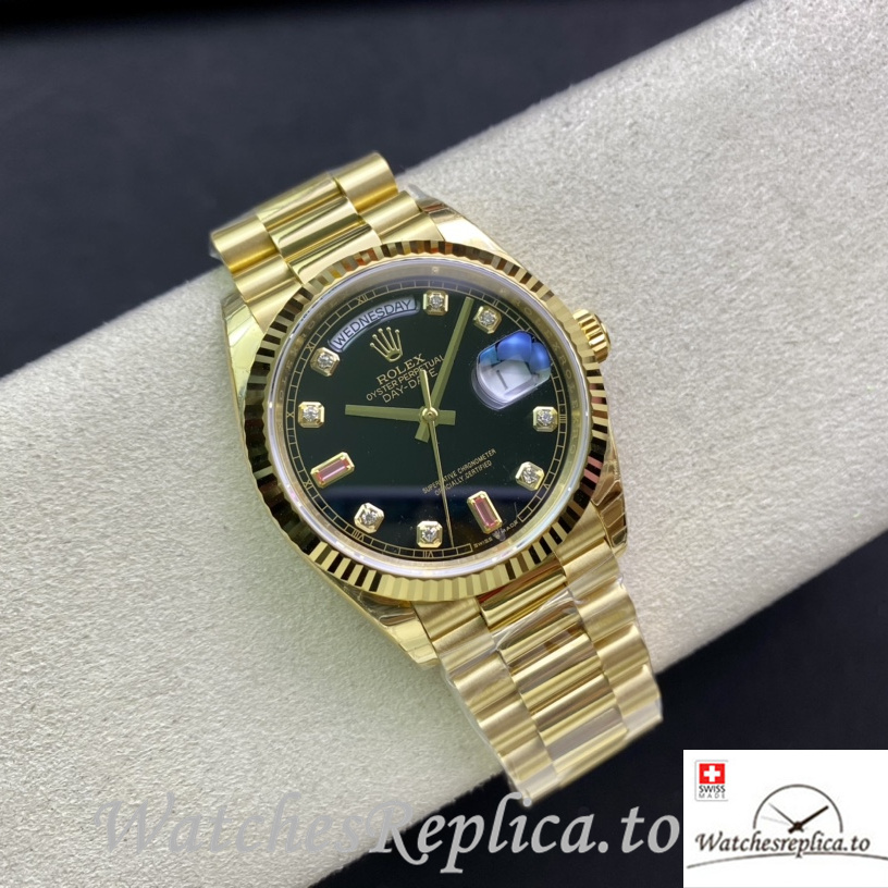 Swiss Rolex Datejust 126233 Replica Yellow Gold strap 36MM - WatchesReplica.is