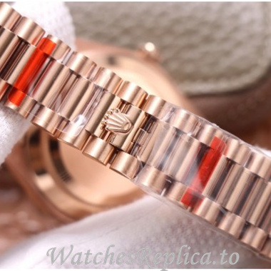 Swiss Rolex Day Date Replica 228345 Rose Gold strap 40MM - WatchesReplica.is