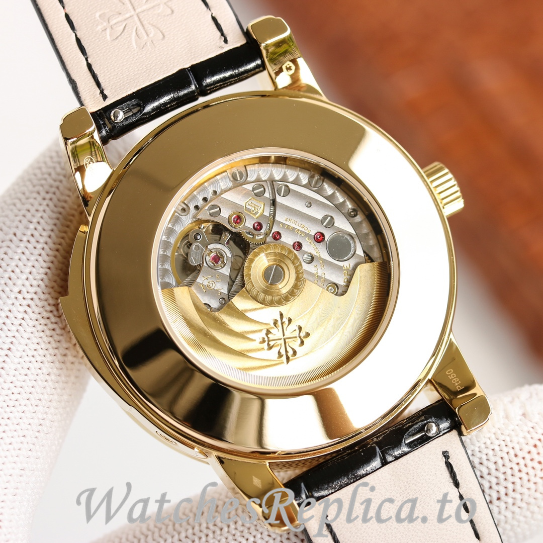 Patek Philippe Replica Complications 5073P Leather strap 42MM - WatchesReplica.is