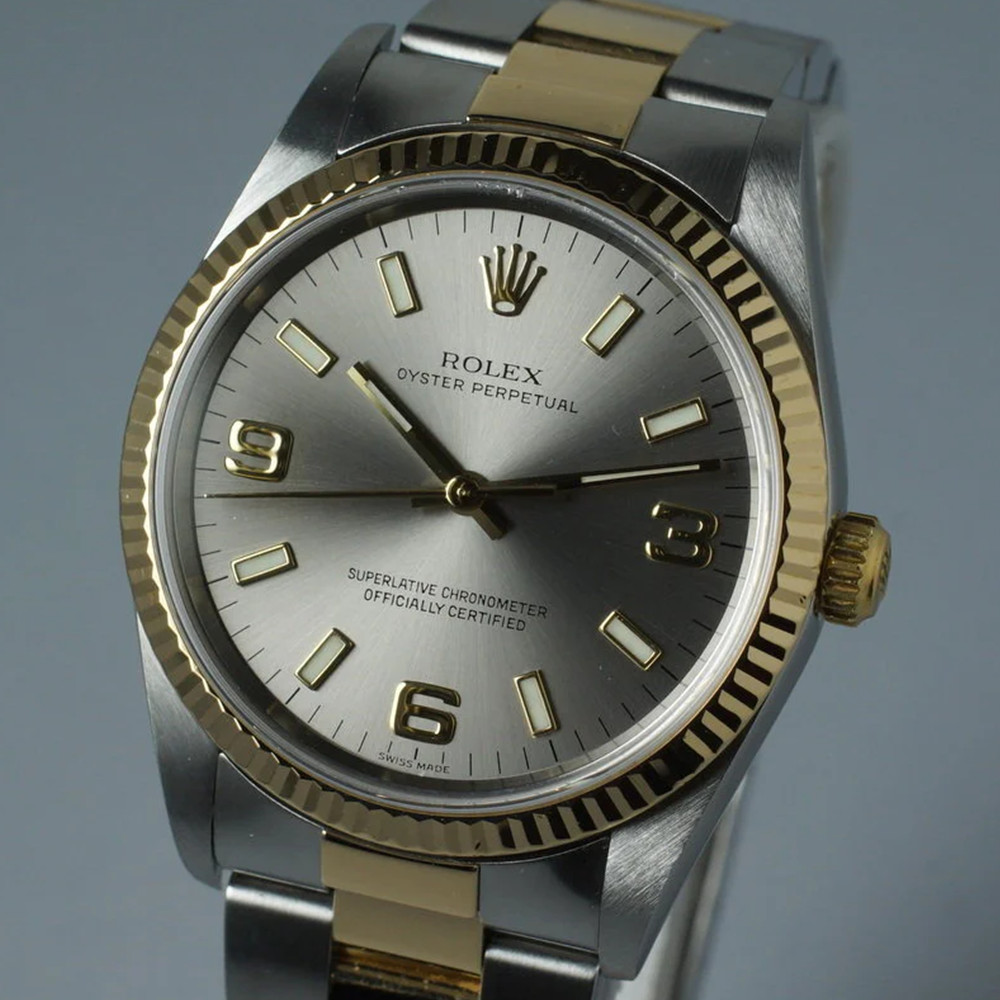 Rolex Oyster Perpetual 14233M 34mm Grey Dial - WatchesReplica.is