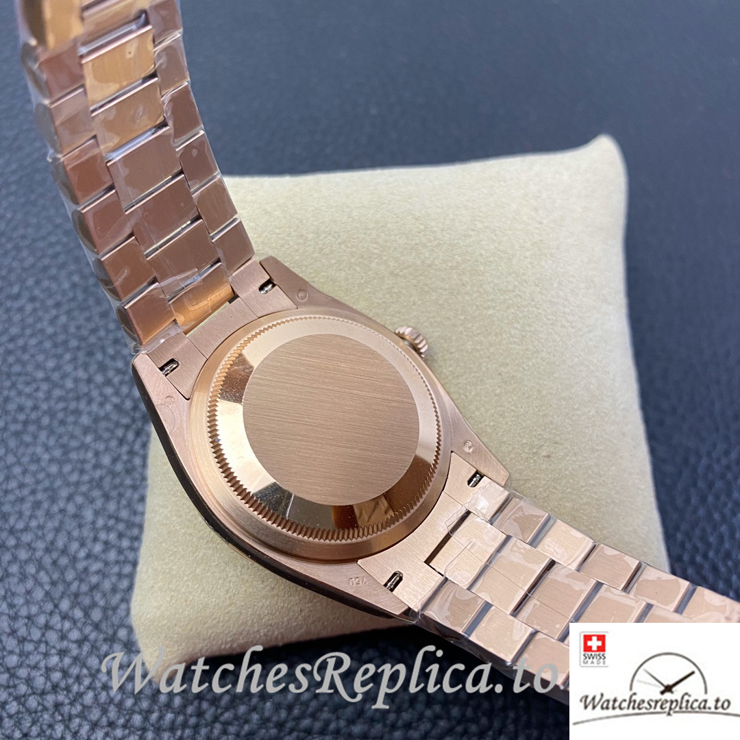 Swiss Rolex Datejust Replica 126233 Rose Gold strap 36MM - WatchesReplica.is