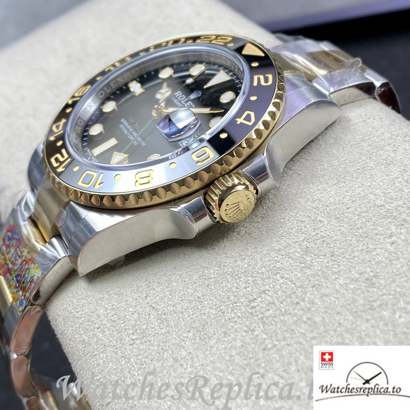 Swiss Rolex GMT Master Replica 116713 Stainless steel strap 40MM - WatchesReplica.is