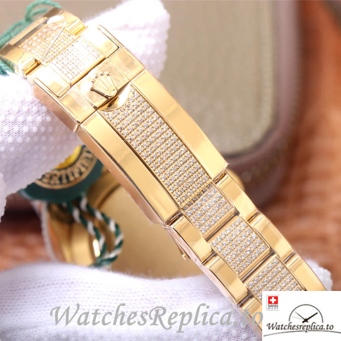 Swiss Rolex Daytona Replica 116598RBOW Yellow Gold strap 40MM - WatchesReplica.is