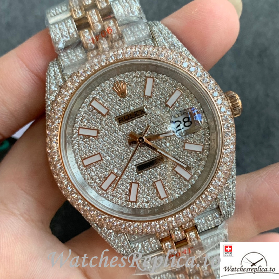 Swiss Rolex Datejust Replica Stainless steel strap 41MM - WatchesReplica.is