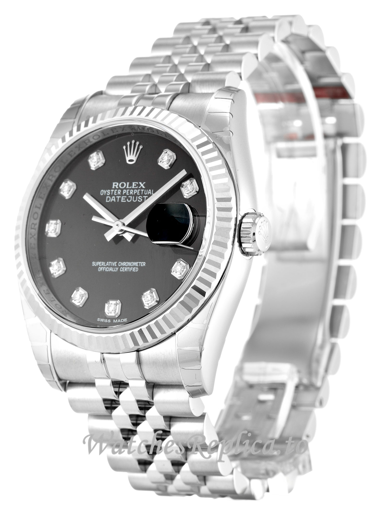 Rolex Datejust Black Diamond Dial 116234 - WatchesReplica.is