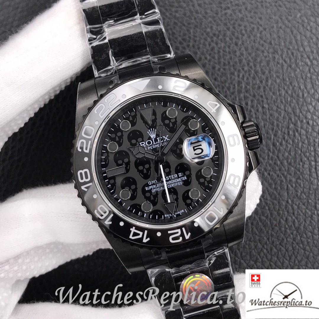 Swiss Rolex GMT-Master Replica Stainless steel strap 40MM - WatchesReplica.is