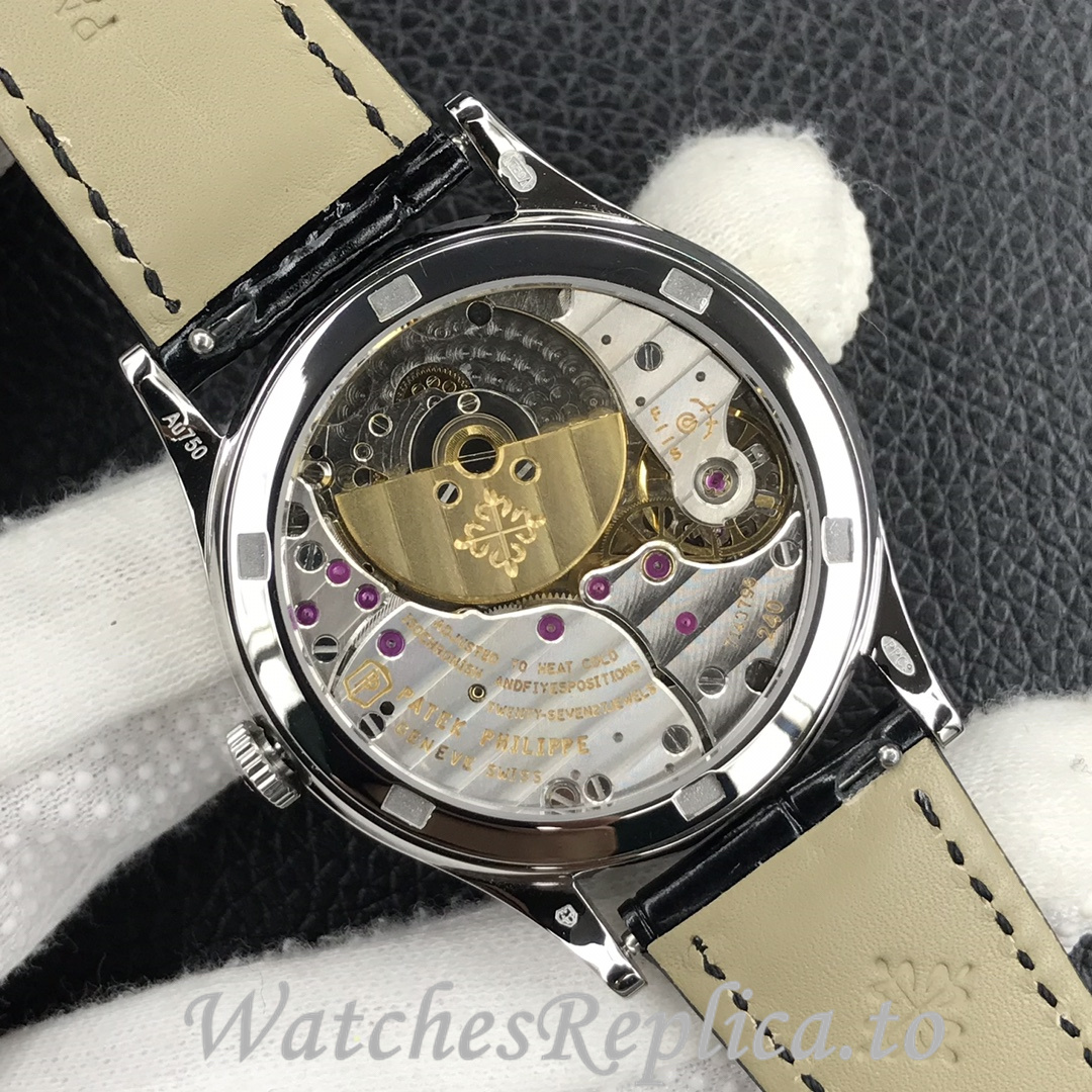 Patek Philippe Replica 5077P Leather strap 38.6MM - WatchesReplica.is