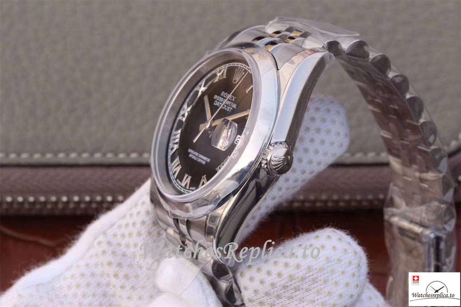Swiss Rolex Datejust Replica 116234 003 Black Dial 36MM - WatchesReplica.is