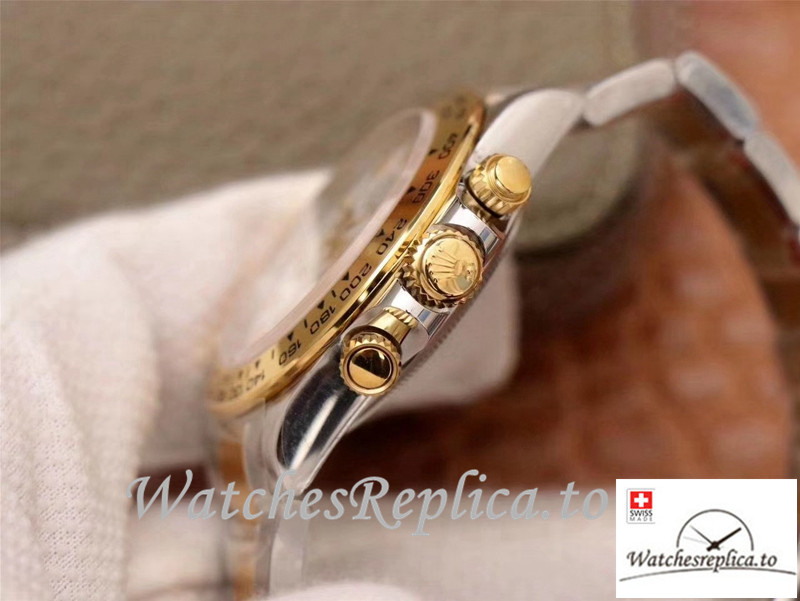 Swiss Rolex Daytona Cosmograph Replica M116503-0001 Silver And Gold Strap 40MM - WatchesReplica.is