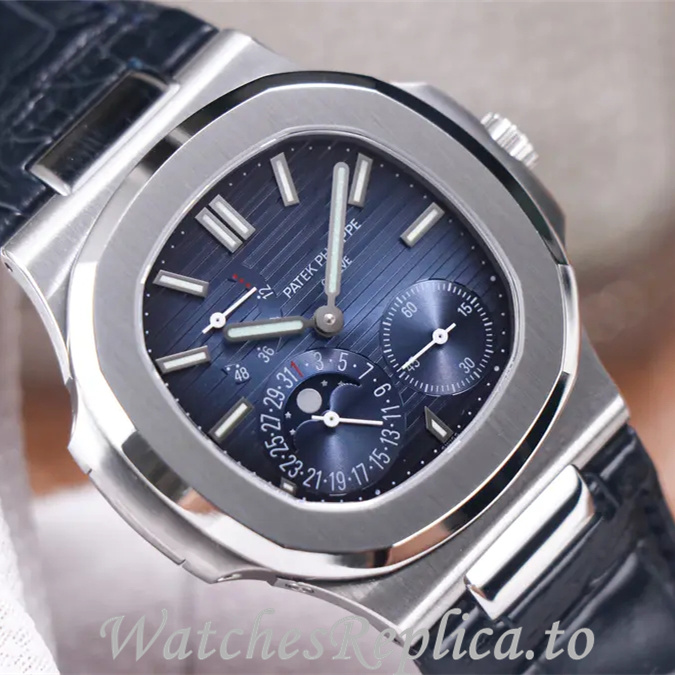 Patek Philippe Replica Nautilus 5712 Leather strap 40MM - WatchesReplica.is