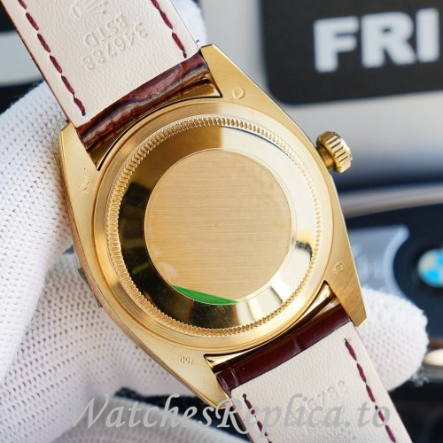 Swiss Rolex Day Date Replica 118139 Leather strap 36MM - WatchesReplica.is