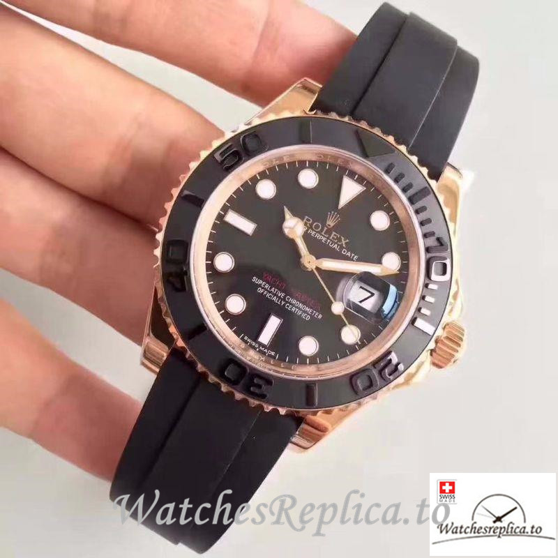 Swiss Rolex Yacht Master Replica 116655 Black Bezel 40MM - WatchesReplica.is