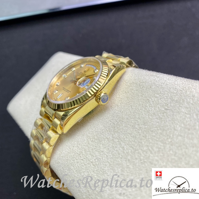 Swiss Rolex Datejust Replica 126233 Yellow Gold strap 36MM - WatchesReplica.is