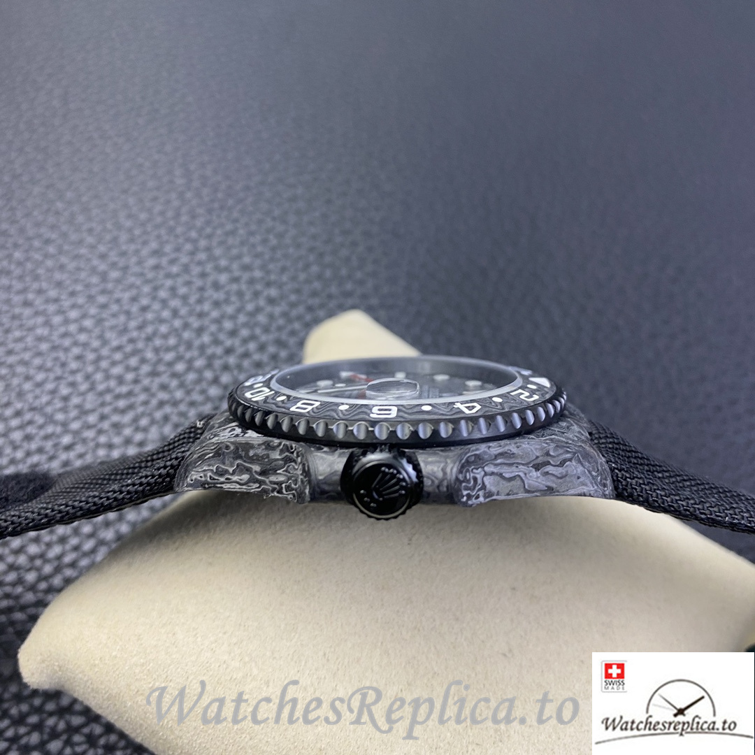 Swiss Rolex GMT Master Electro Carbon Carbon fiber strap 40MM - WatchesReplica.is